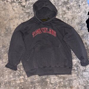 Timberland Charcoal Hoodie with Red Logo
